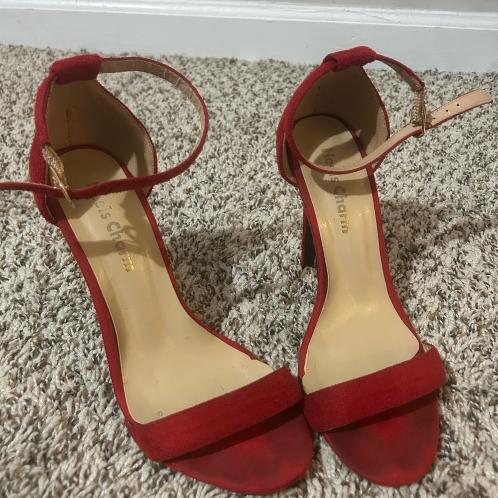 Red Heels with Ankle Strap